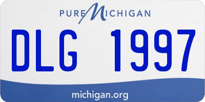 MI license plate DLG1997