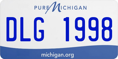 MI license plate DLG1998