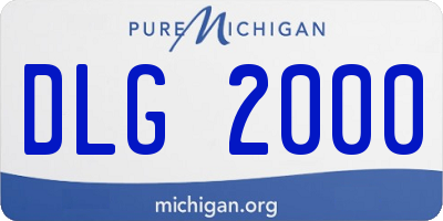 MI license plate DLG2000