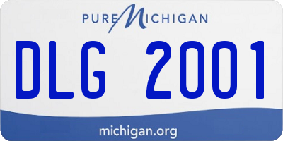 MI license plate DLG2001