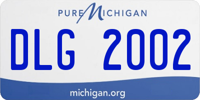 MI license plate DLG2002