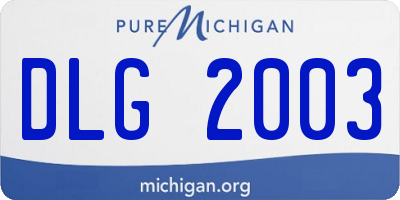 MI license plate DLG2003