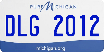 MI license plate DLG2012