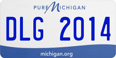 MI license plate DLG2014