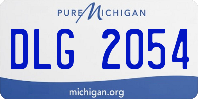 MI license plate DLG2054