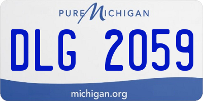 MI license plate DLG2059