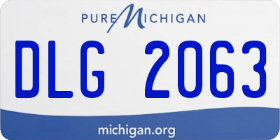 MI license plate DLG2063