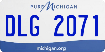MI license plate DLG2071