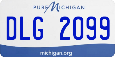 MI license plate DLG2099