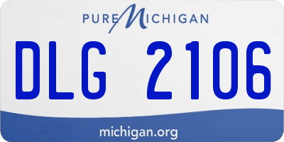 MI license plate DLG2106