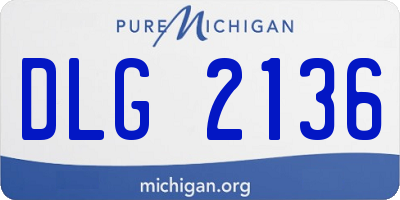 MI license plate DLG2136