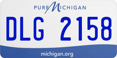 MI license plate DLG2158