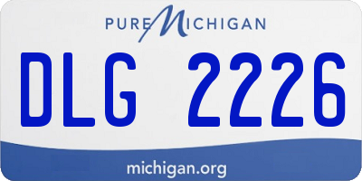 MI license plate DLG2226