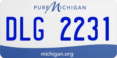 MI license plate DLG2231
