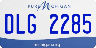 MI license plate DLG2285