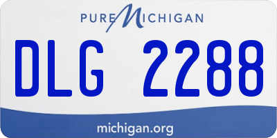 MI license plate DLG2288