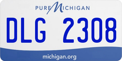 MI license plate DLG2308