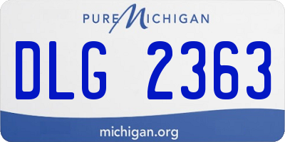 MI license plate DLG2363