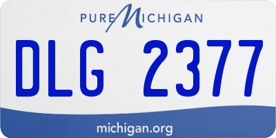 MI license plate DLG2377