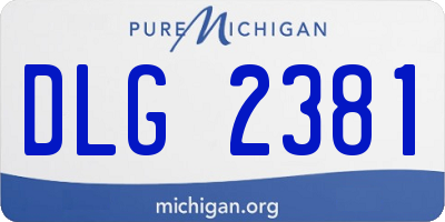MI license plate DLG2381