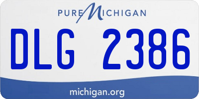 MI license plate DLG2386