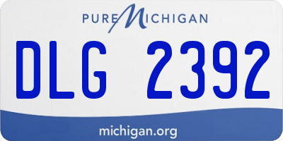 MI license plate DLG2392