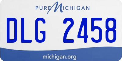 MI license plate DLG2458