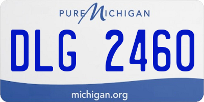 MI license plate DLG2460