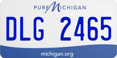 MI license plate DLG2465