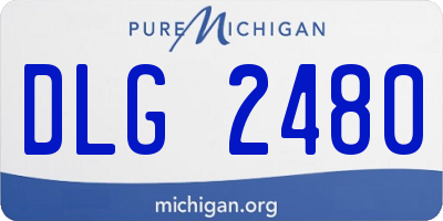 MI license plate DLG2480