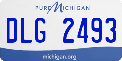 MI license plate DLG2493