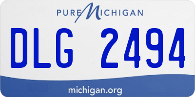 MI license plate DLG2494