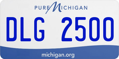 MI license plate DLG2500