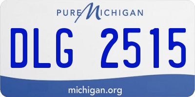 MI license plate DLG2515