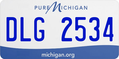 MI license plate DLG2534