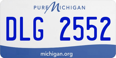 MI license plate DLG2552