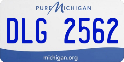 MI license plate DLG2562