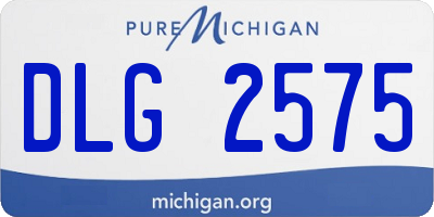 MI license plate DLG2575