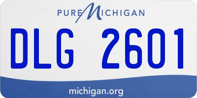 MI license plate DLG2601