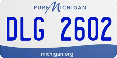 MI license plate DLG2602