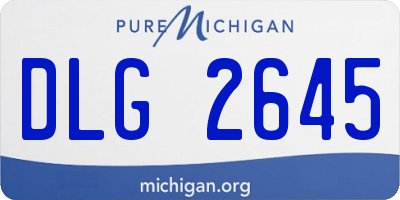 MI license plate DLG2645