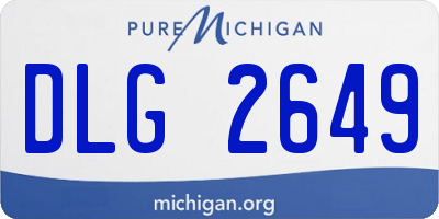 MI license plate DLG2649