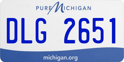 MI license plate DLG2651