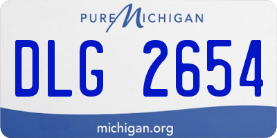 MI license plate DLG2654