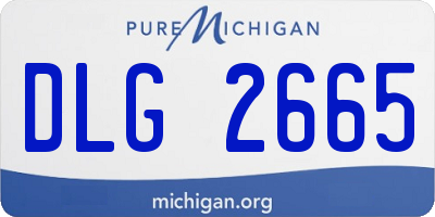 MI license plate DLG2665