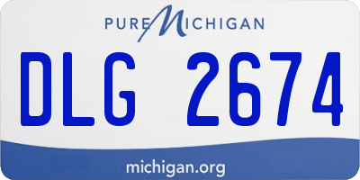 MI license plate DLG2674