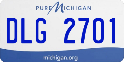 MI license plate DLG2701