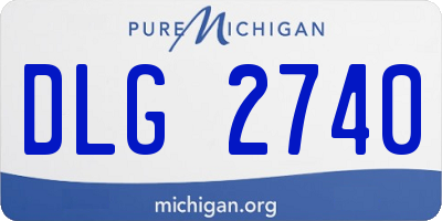 MI license plate DLG2740