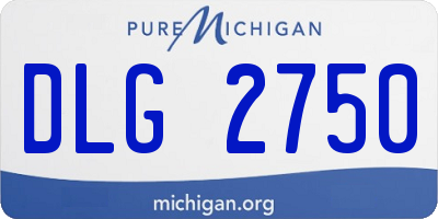 MI license plate DLG2750
