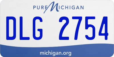 MI license plate DLG2754